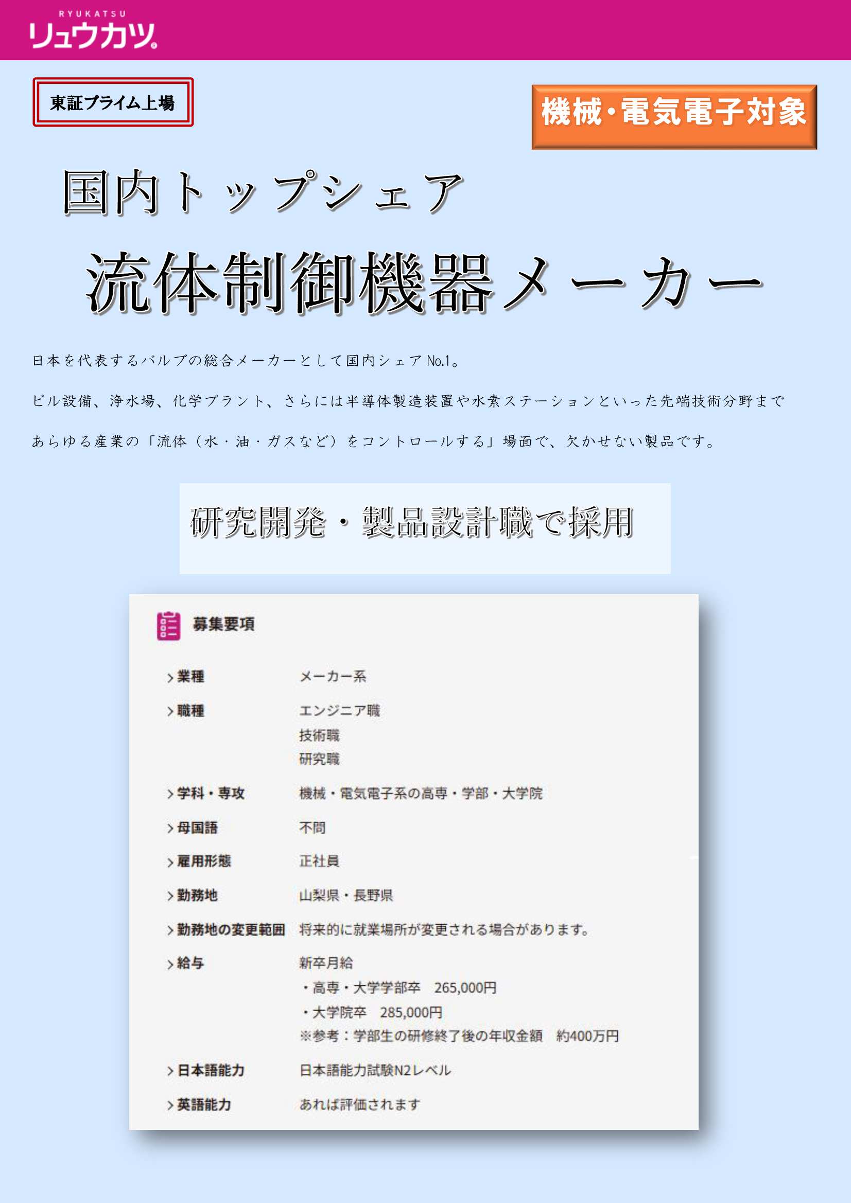 27卒リュウカツ