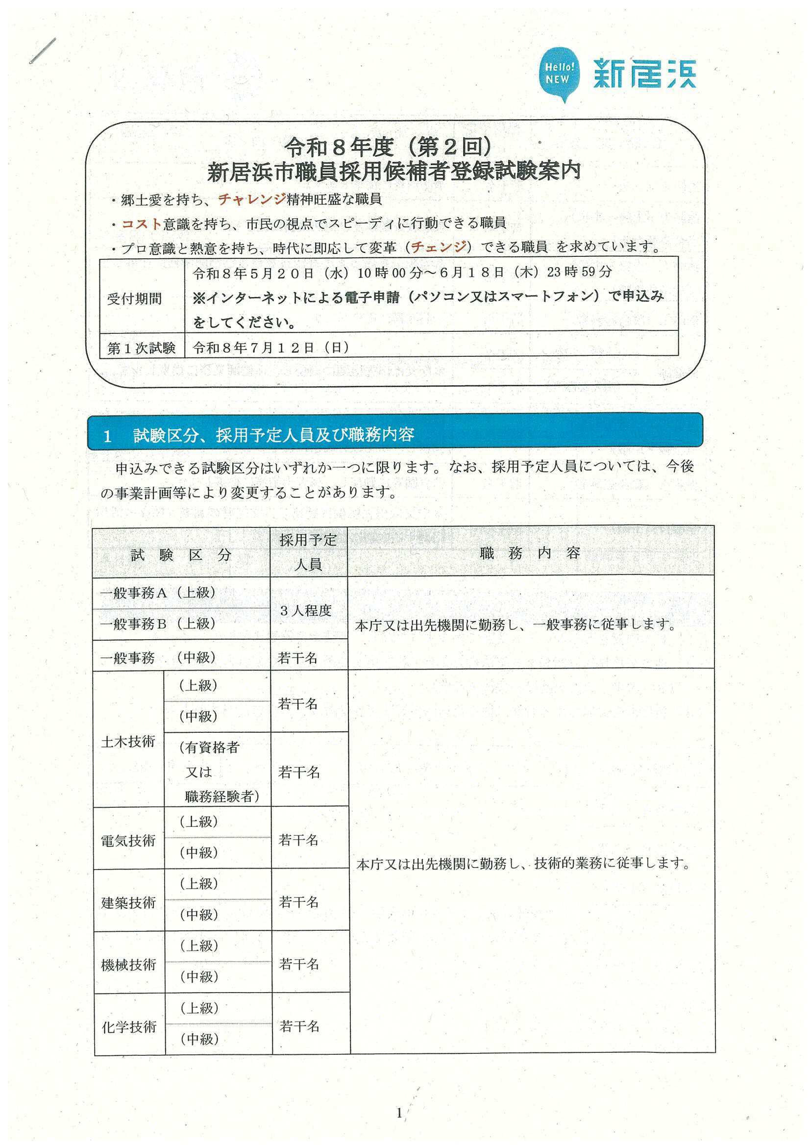 27卒新居浜市職員6/18