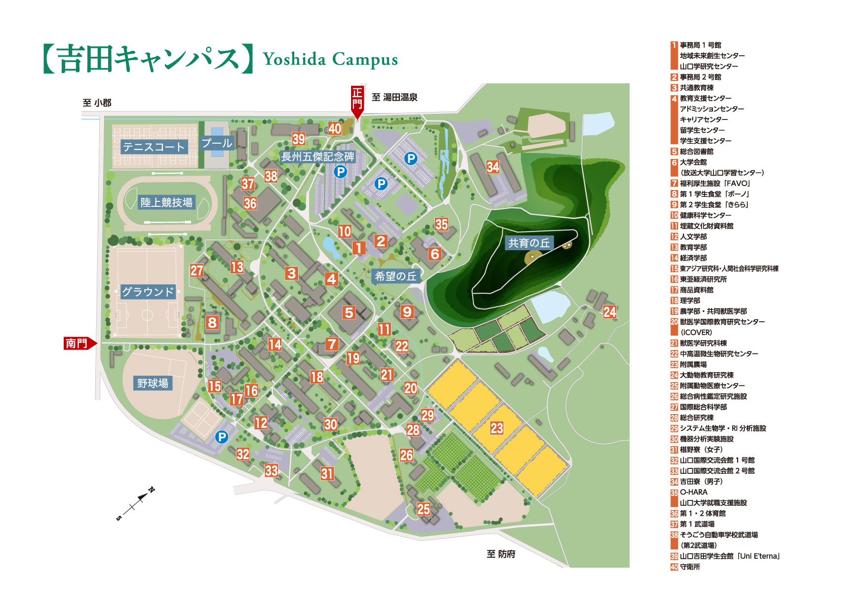 吉田キャンパスの地図